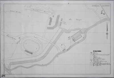 853530 Plattegrond van een deel van de stad Utrecht (het gebied bij het Fort Vossegat en het Stadion Galgenwaard) met ...